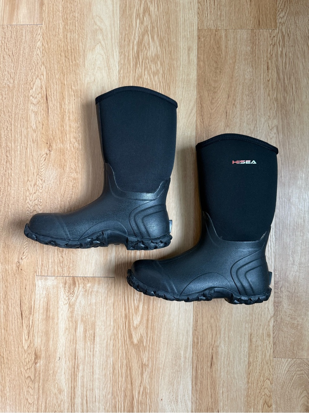 HISEA Men's Size 9 Rain Boots Waterproof Insulated Fishing Hunting Farm Work Mud